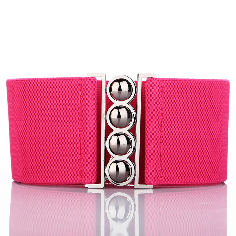 WOMENS BELTS 4 CLASP 3 INCH WIDE ELASTIC WASPIE CORSET WAIST BELT WOMAN