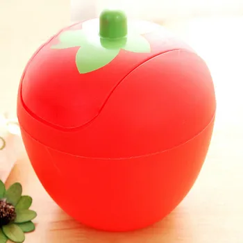 

2019 New Cute Waste Cans Strawberry Desktops Mini Creative Covered Kitchen Living Room Trash Can Cubo Basura Reciclaje #BZ