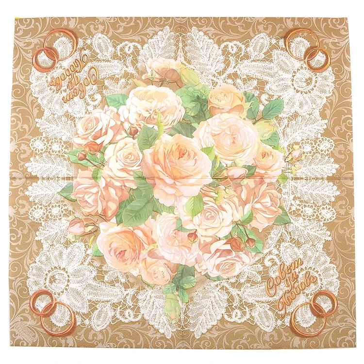 20 бумажных салфеток в винтажном стиле декупаж синие салфетки розовый красный