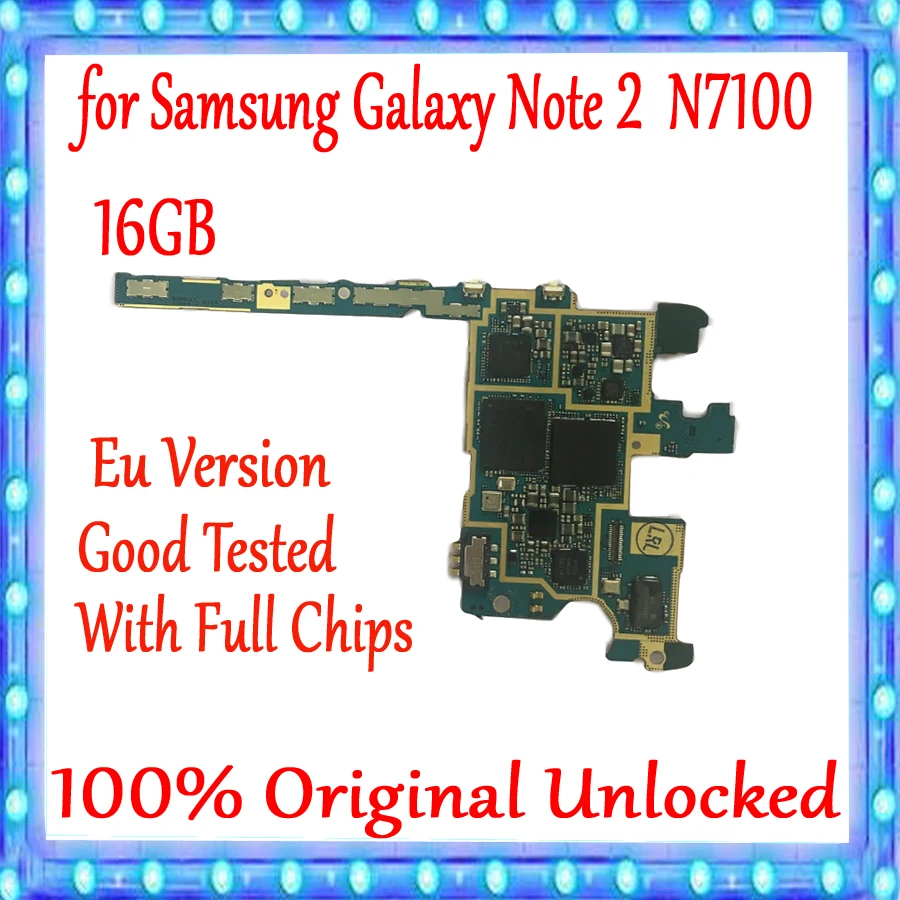 

100% Original Logic board for Samsung Galaxy N7100 with chips system board 16G Europe version for SM NOTE 2 N7100 Motherboard