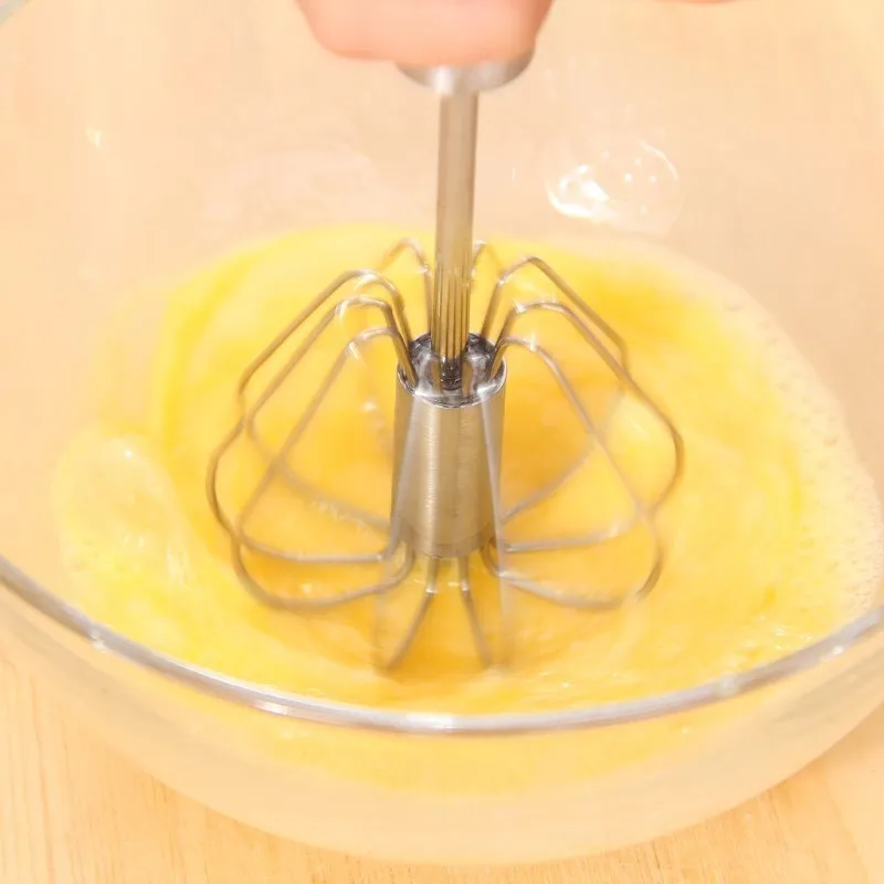 Semi Automatic Egg Beater 304 Stainless Hand Pressure Rotating Hand Mixer