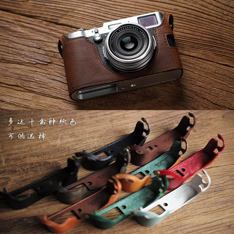 Mr.Stone Genuine Leather Camera case Video Half Bag Retro Vintage Bottom Case For Fuji Fujifilm X100 X100S X100T Mr.Stone Genuine Leather Camera case Video Half Bag Retro Vintage Bottom Case For Fuji Fujifilm X100 X100S X100T