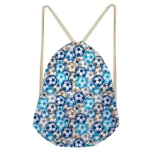 Мультфильм Футбол Печать Мода Мужчины 3D Drawstring сумки тренажерные залы фитнес уличные рюкзаки легкий вес Softpack рюкзаки