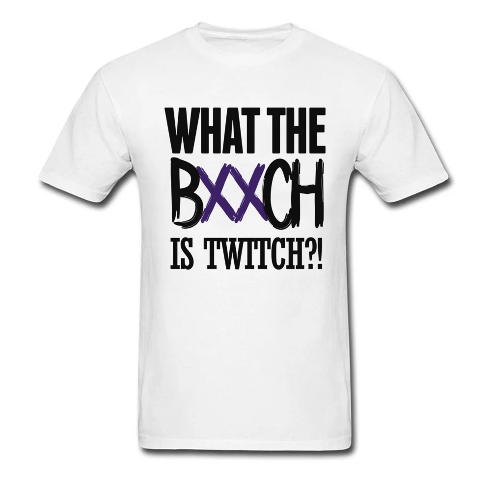 Пользовательские футболки Новое поступление Crewneck What The Bxxch Twitch из чистого хлопка мужские топы рубашки летняя Молодежная футболка с