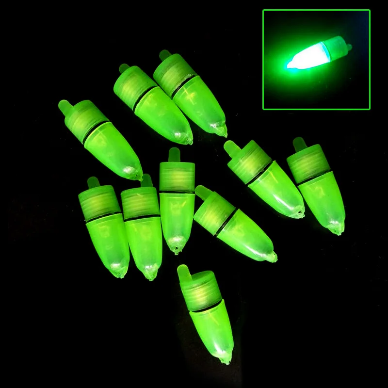 

2019 High Quality 10 Pcs Blue Green Color LED Light Night Fishing Float bobber Rod Bite Shining dobbers voor vissen Accessories