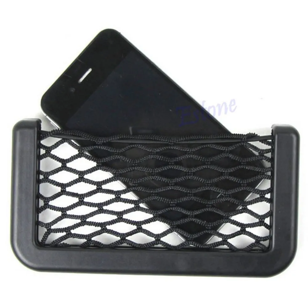 

Hot Auto Car Vehicle Storage Nets Resilient String Bag Phone holder Pocket Organizer Car Interior Stowing Tidying Black C45