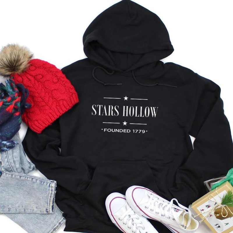 

Stars Hollow Women Hoodies Funny Letter Print Long Sleeve Jumpers Pullover Causal Tops Gilmore Girls Sweatshirt Drop Shipping