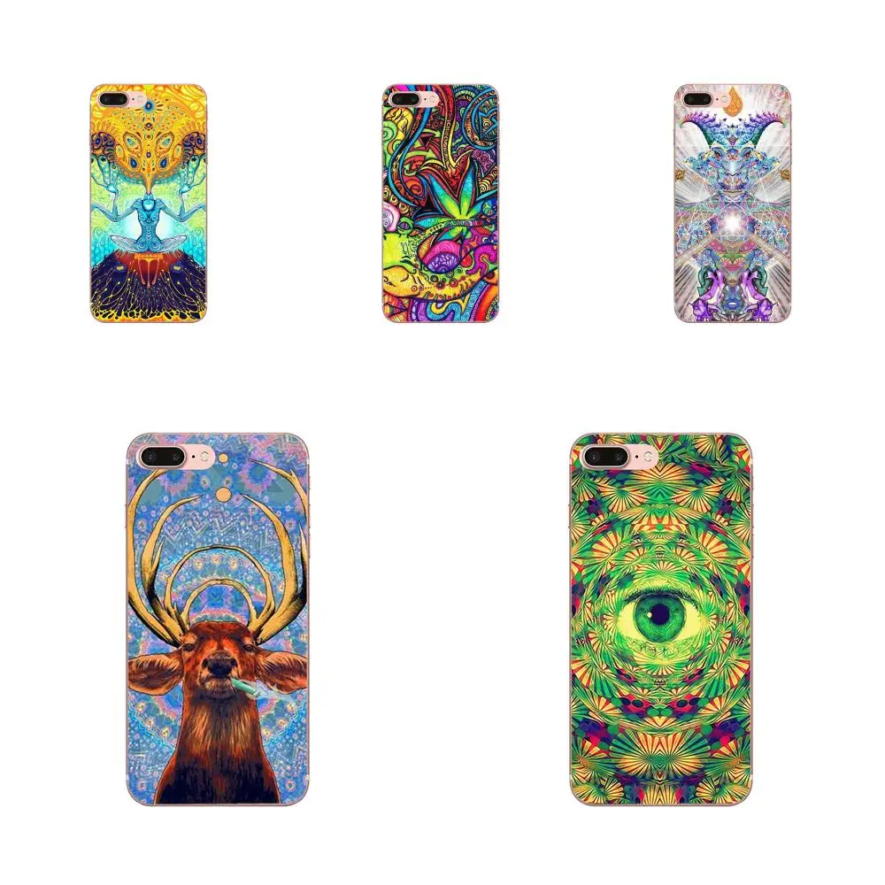 

For Huawei P7 P8 P9 P10 P20 P30 Lite Mini Plus Pro 2017 2018 2019 TPU Cover Case Psychedelic Drawing Owl Eyes Black