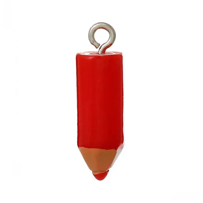 

8SEASONS Resin Charm Pendants Pencil Red 22mm x 7mm(7/8" x 2/8"),20PCs