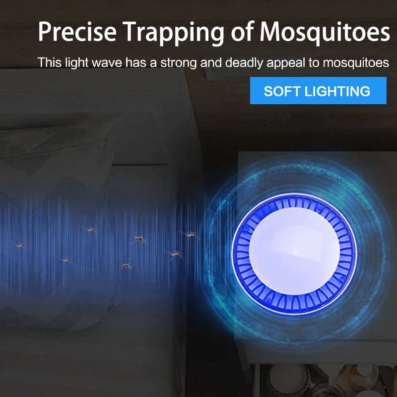 Светодиодный светильник от комаров, Отпугиватель комаров, USB, противомоскитная ловушка, электрическая ловушка от насекомых, 5 В, борьба с вредителями, отклонение от домашних насекомых, Zapper