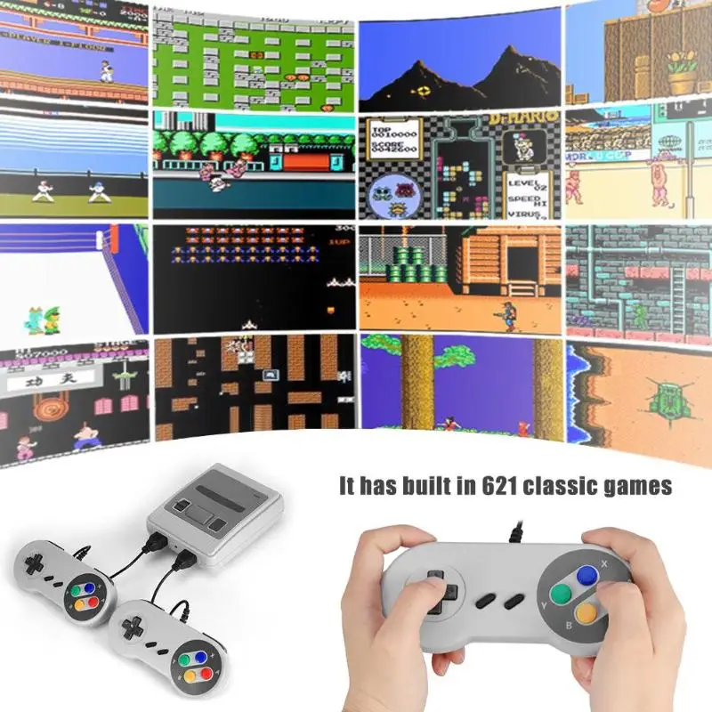 ALLOYSEED 8 Bit HDMI/AV Childhood Retro Built-in 621 Classic Games Mini TV Video Game Console Handheld Gaming Player Accessories ALLOYSEED 8 Bit HDMI/AV Childhood Retro Built-in 621 Classic Games Mini TV Video Game Console Handheld Gaming Player Accessories