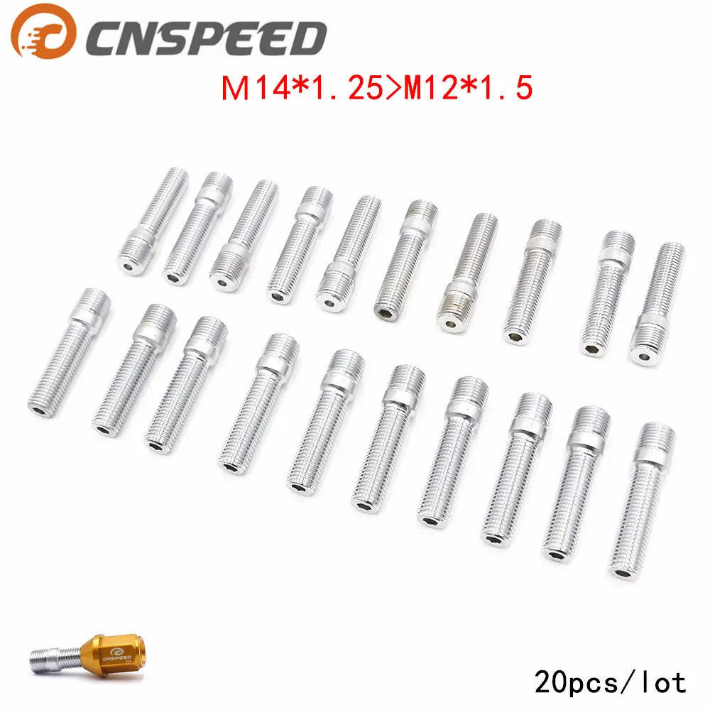 

Cnspeed 20pcs M14*1.25 To M12*1.5 Wheel Stud Conversion Tall Lug Bolts To Studs 58mm Yc101108
