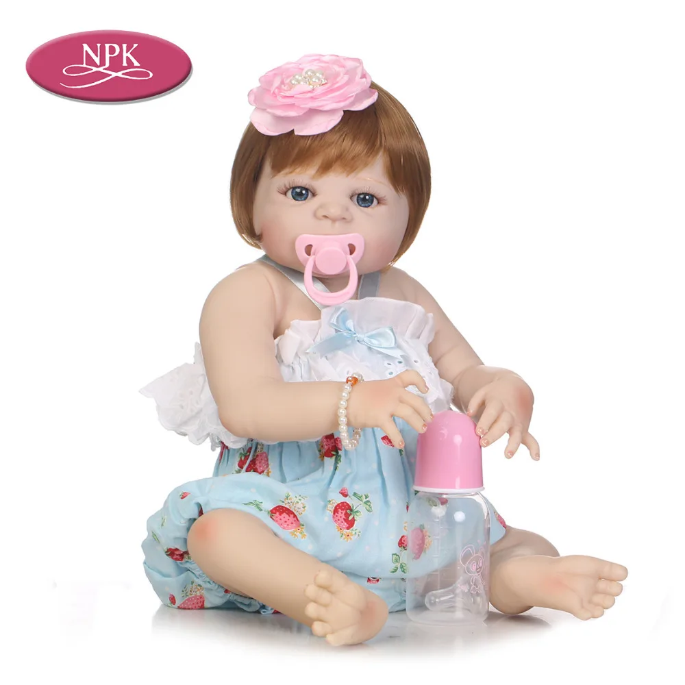 NPK 57CM Bebe Reborn Doll Full Body Silicone Reborn Baby Doll Realistic Boneca Menina Toddler Girl Toys Child Birthday Gifts  (7)