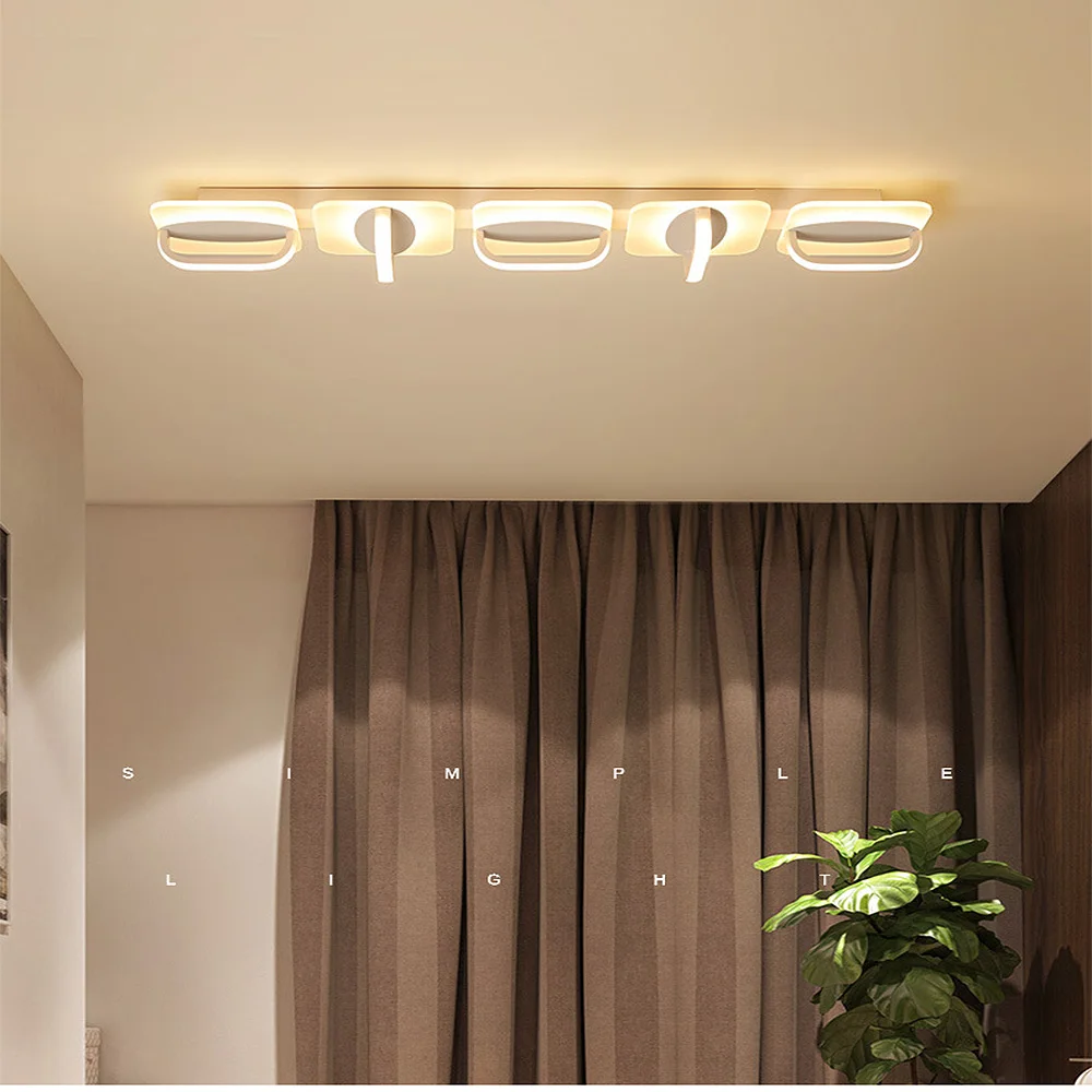 Modern led ceiling lamps Office living room bedroom aisle long creative Indoor Lighting RC Dimmable Pendant light | Лампы и освещение