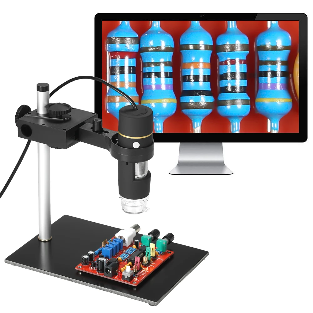 

USB Electronic Microscope 0.3MP 1000X 8LED Digital Microscope Camera Endoscope OTG Function Zoom Video Magnifier +Stand