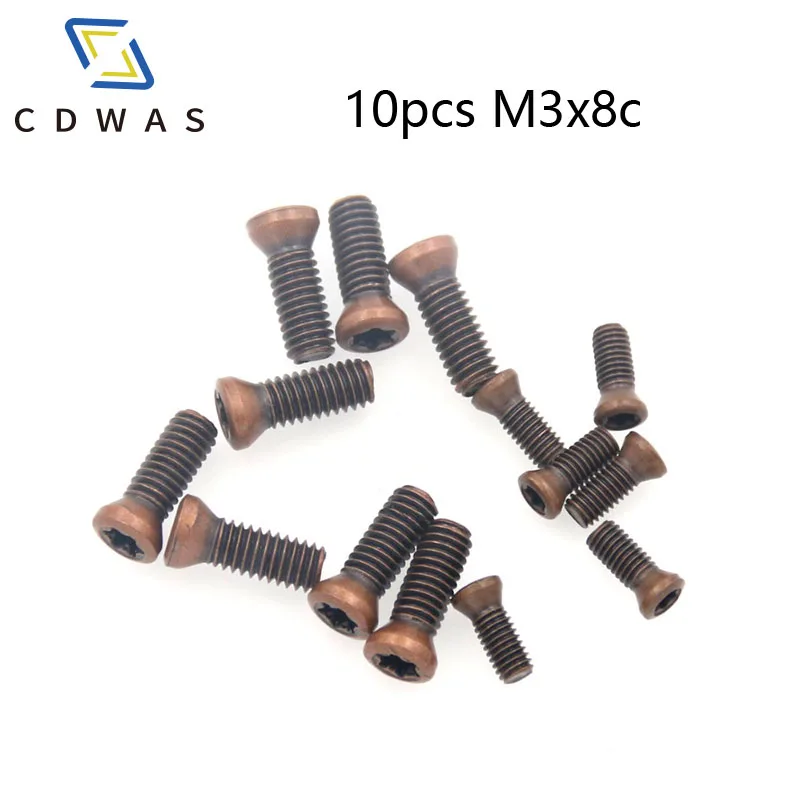 

10PCS M3x8C Insert Torx Screw for Replaces Carbide Inserts Turning Tool Holder Accessories