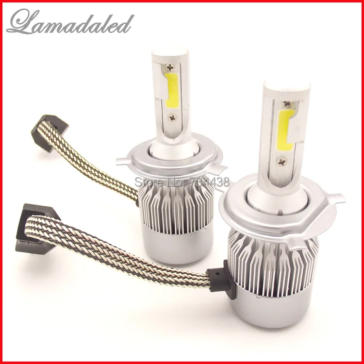 

ALL IN ONE car LED Headlight H4 COB chip car front head lamp 36w 3800lm High/Low beam auto head light