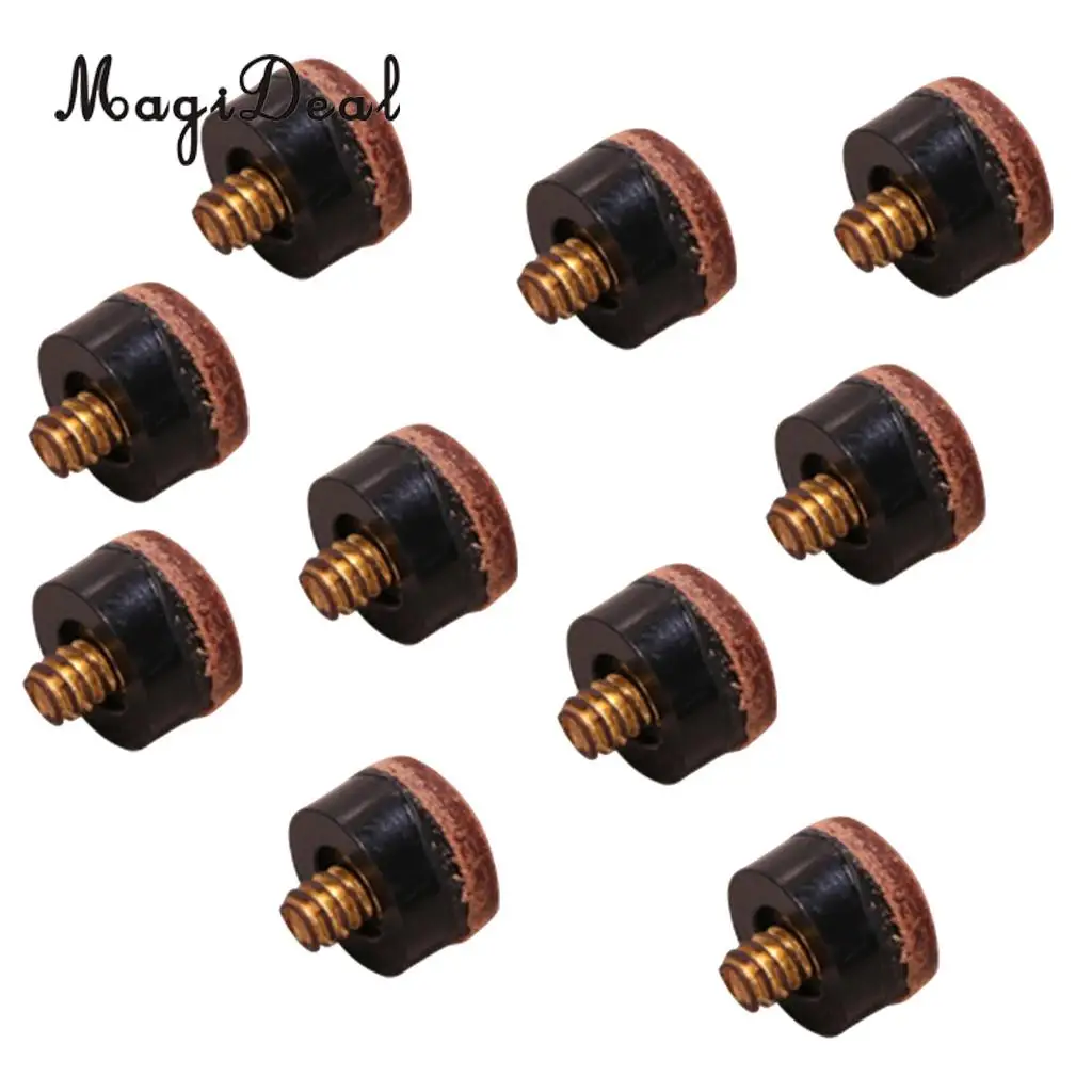 MagiDeal High Quality Premium 10Pcs 12mm Billiards Screw-On Pool Cue Replacement Repair Tips for Professional Snooker Lover Gift