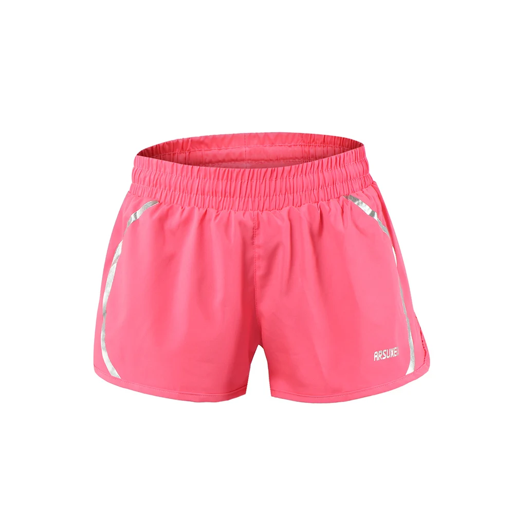 ARSUXEO Для женщин Спорт на открытом воздухе " шорты для бега активных тренировок шорты для бега с подкладка B175 - Цвет: B175 pink