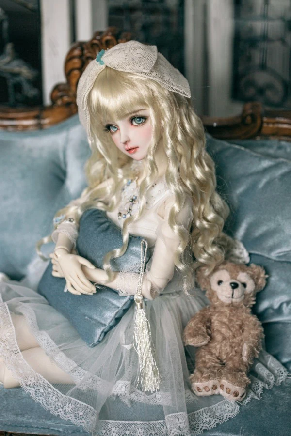 BJD кукла парики молоко Золотой Имитация мохер парики для 1/3 1/4 1/6 BJD DD SD MSD YOSD кукла длинные вьющиеся волосы, аксессуары для куклы