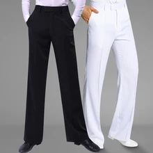 Новые танцевальные брюки мужские национальный стандарт Современные Бальные Танцевальные Брюки костюмы для взрослых латинские тренировочные костюмы черный белый