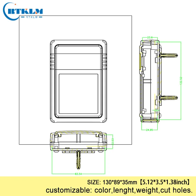 ABS настенное крепление коробки Распределительная коробка diy Пластиковый корпус проект чехол Пластиковый корпус для электроники instrumen чехол 130*89*35 мм