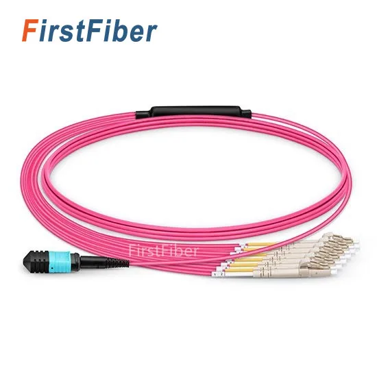 

1m MPO Patch Cable OM4 Female to 6 LC UPC Duplex 12 Fibers Patch cord 12 cores Jumper OM4 Breakout Cable, Type A, Type B