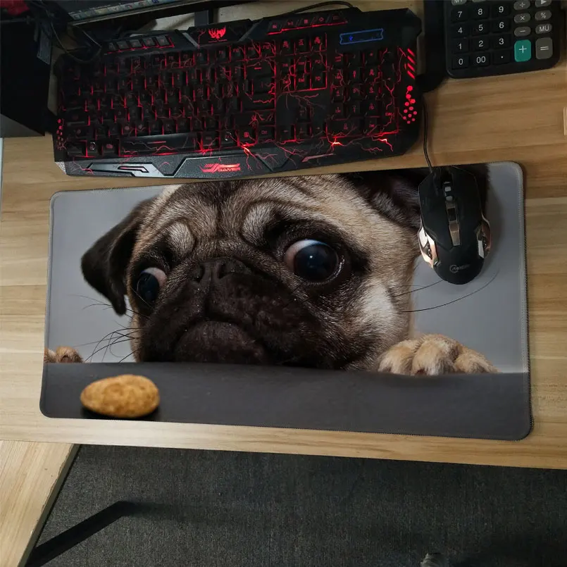 pug funny animals wallpaper notbook computer Gaming Rectangle Silicon Durable Mouse Pad Computer Mouse Mat (11)
