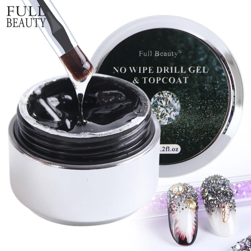 

Full Beauty 6ml No Wipe Nail Glue for Rhinestone 3D Crystal Nails Decor Soak off Topcoat Adhesive Manicure Glitter Glue CH781