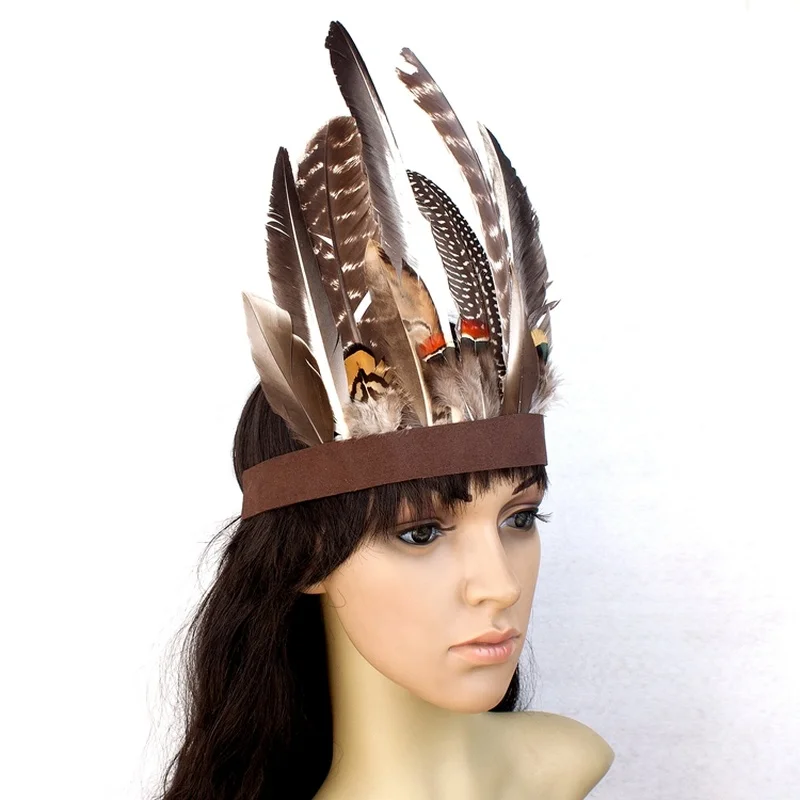 New Indian Tribal Chiefs Feather Headdress Hair Accessories Stage ...