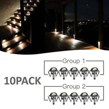 

10pcs/Lots Indoor and Outdoor LED Step Stair Lighting Fixtures Waterproof Recessed in Wall deck lamp DC12V IP65 US/EU Plug