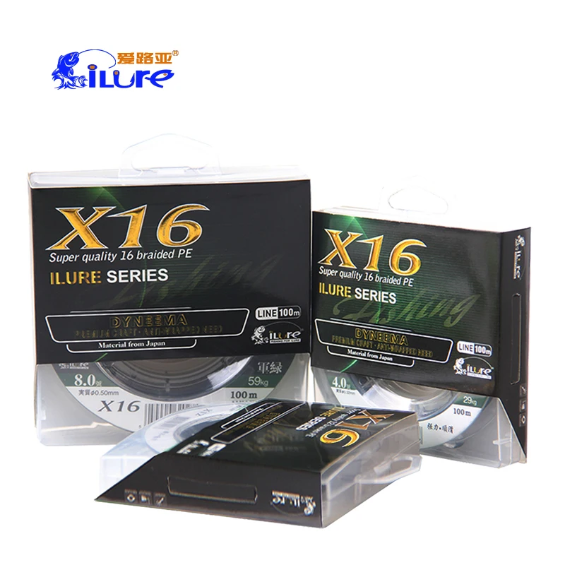 

iLure 100m 20-155LB 2#-12# 16 Braided PE Fishing Line 16 Strand Carp Line Strong PE Lines Green And Multi Color Saltwater Line