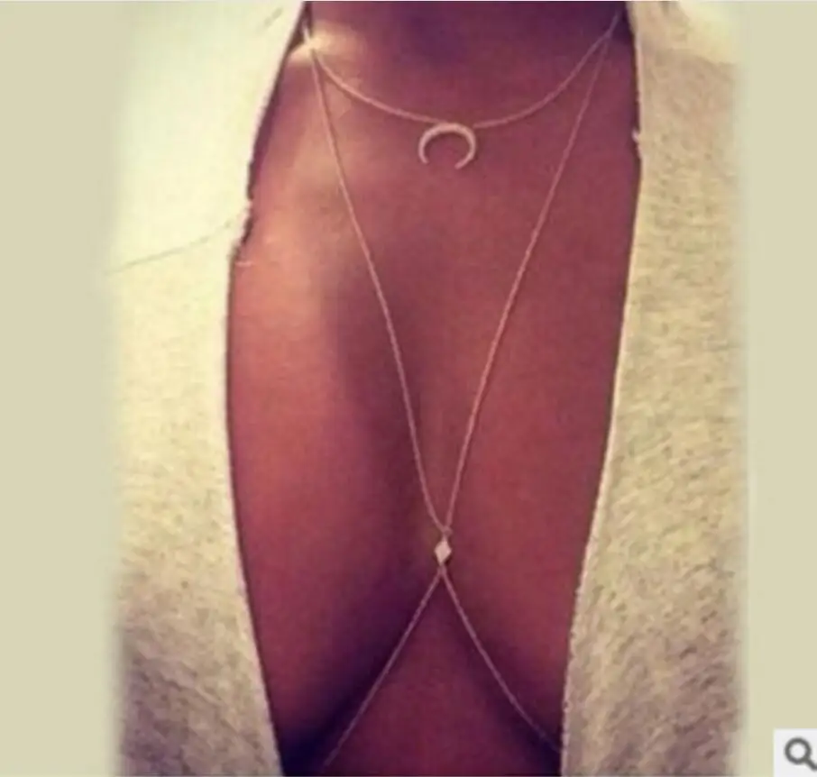 

2018 New Body Chain Fashion Accessories Ladies Golden Choker Necklace Bodychain Sexy Bikini Waist Jewelry For Women