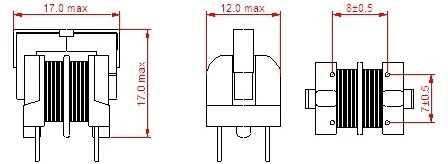 UUU9.8 2MH 5MH 10MH 0,4-провод 2A Дроссель фильтра синфазное индуктор расстояние для ног 7*8