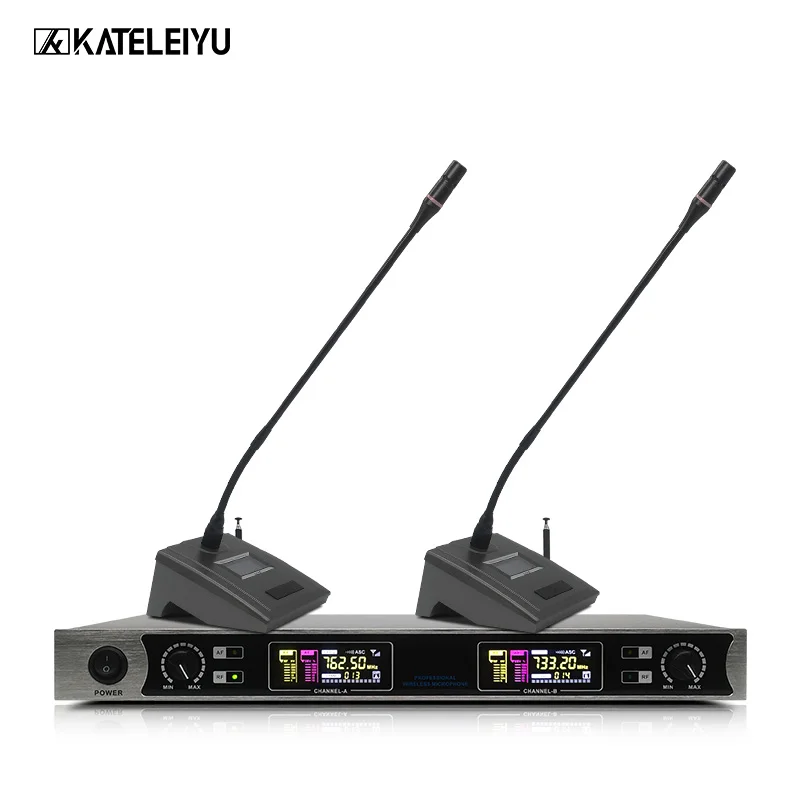 

wireless microphone system meeting room gooseneck microphone for business conference lectures 2 channel conference microphone