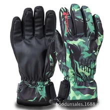 Теплые зимние лыжные Прихватки для мангала Для мужчин Для женщин Водонепроницаемый ветрозащитный снег Перчатки катания на лыжах мотоцикле спорта Сноуборд Зимние перчатки
