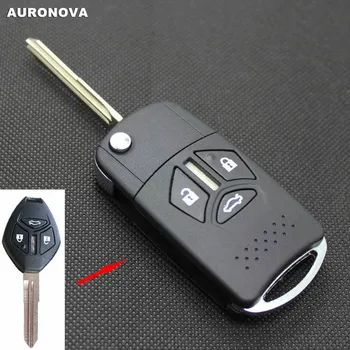 

AURONOVA New Upgrade Flip Folding Key Shell for Mitsubishi Eclipse 3 Buttons Modified Remote Car Key Case