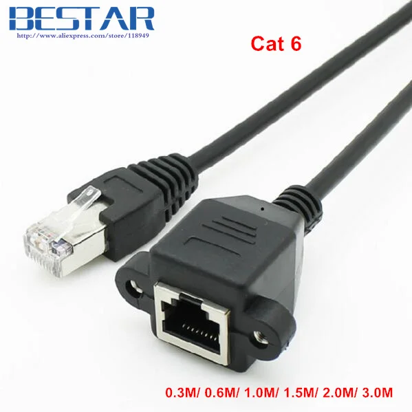Сетевой удлинитель RJ45 8P8C Cat 6 Cat6 Male-Female Lan Ethernet 0 3 м 1 5 2 с отверстиями для крепления