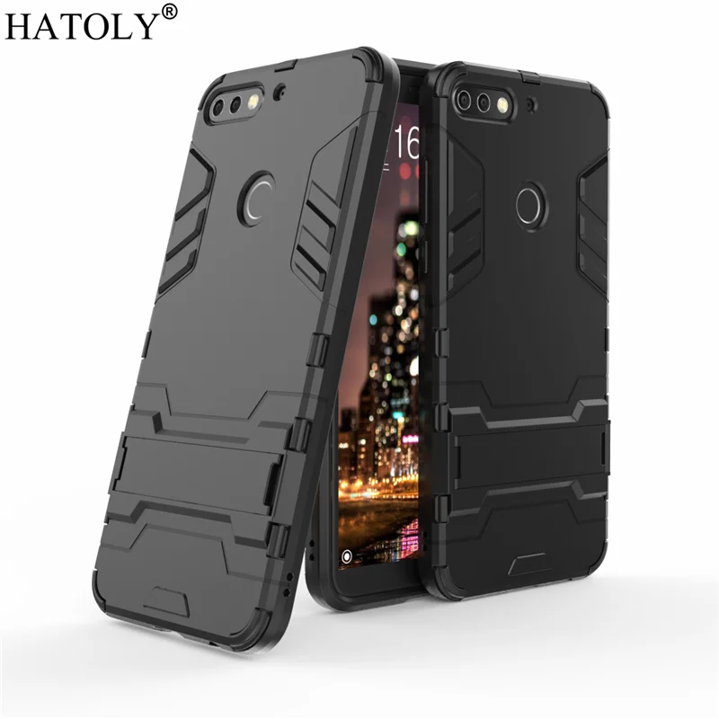 

Armor Case Huawei Y7 Prime 2018 Case Honor 7C Pro Robot Silicone Rubber Hard Back Phone Cover For Huawei Y7 Prime 2018 6" HATOLY