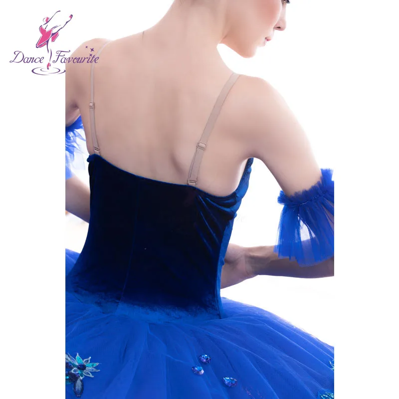 Azul real veludo corpete pré profissional ballet