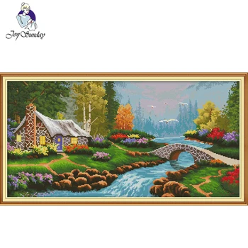 

Joy Sunday,cross stitch embroidery set,printing cloth embroidery,Scenery pattern cross stitch kit,needlework embroidery patterns