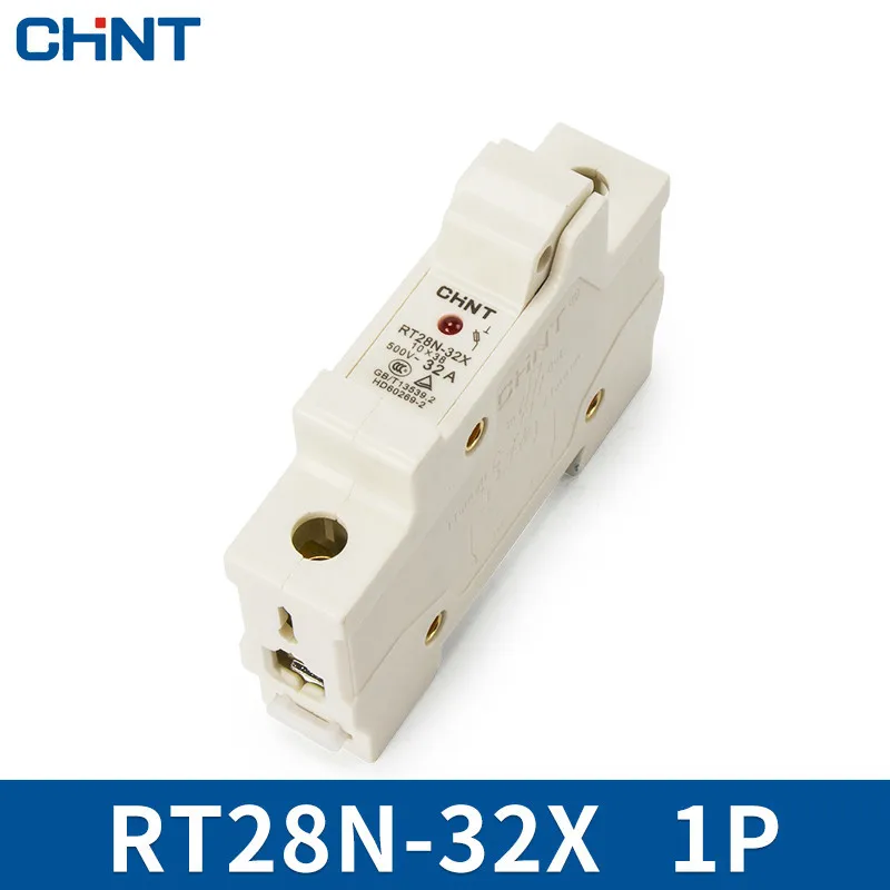 

CHINT Cylinder Form Fuse Base RT28N-32X 1P Guide Type Bring Indicator Light Match RT18-32