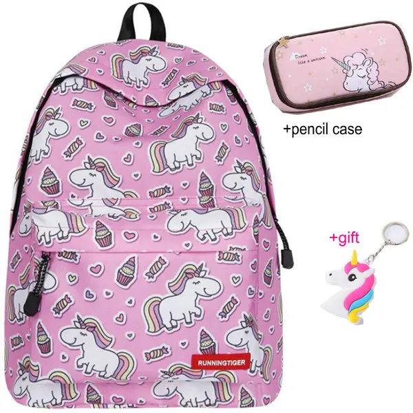 Школьные сумки детские рюкзаки для девочек-подростков розовая школьная Детская сумка-рюкзак для девочек с единорогом Детская сумка - Цвет: Слоновая кость