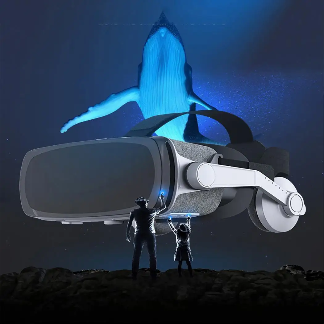 3D VR очки Смарт виртуальной реальности 3 5 мм шлем с гарнитурой серые для