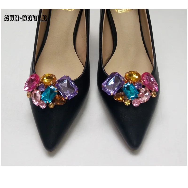 Обувь подвески в форме цветов; свадебные туфли-лодочки на высоком каблуке; аксессуары; туфли с кристаллами и стразами; модное свадебное украшение с пряжкой; 1 пара