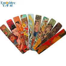 Ремесла тайский тик Закладки народная роспись характер творческий ретро дерево Закладки роспись по дереву Закладки для школы и офиса M102