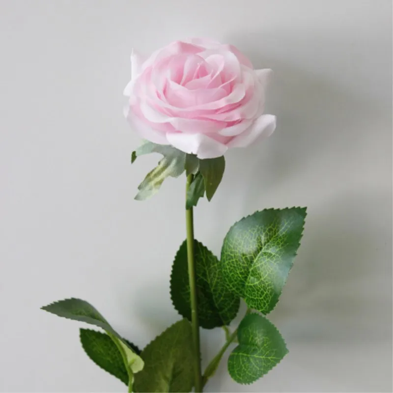 9 шт./лот Искусственные цветы розы шелковые DIY Свадебные Декоративные искусственные цветы искусственные растения Венок рождественский цветок Флорес - Цвет: light pink