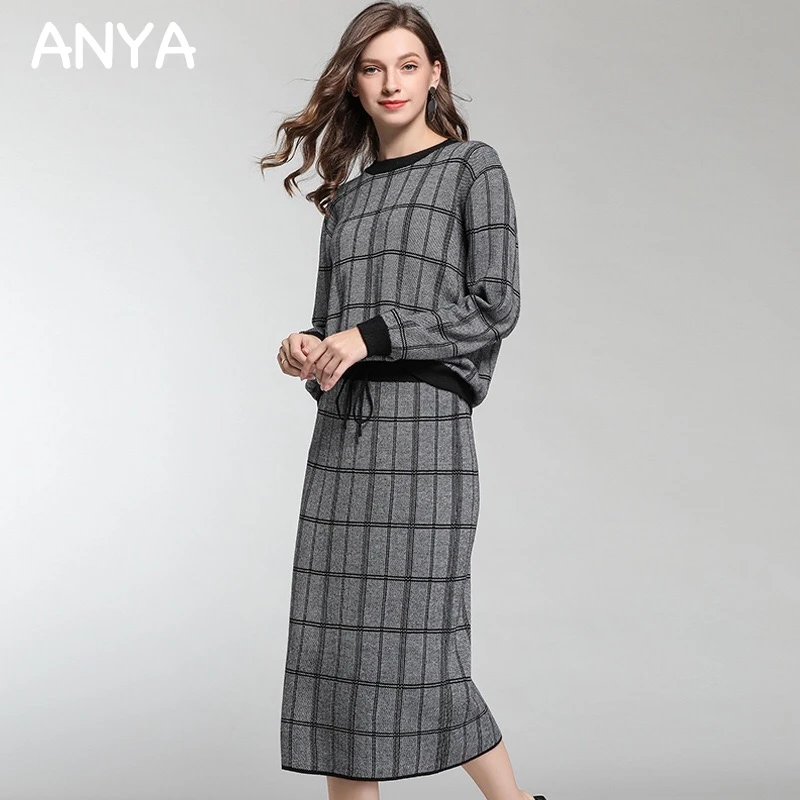 

2018 Christmas Woman Clothes for PregnantPlus Size Elegant Winter Suits Plaid Blouses Maternity Sets Two Pieces Elegant Sashes