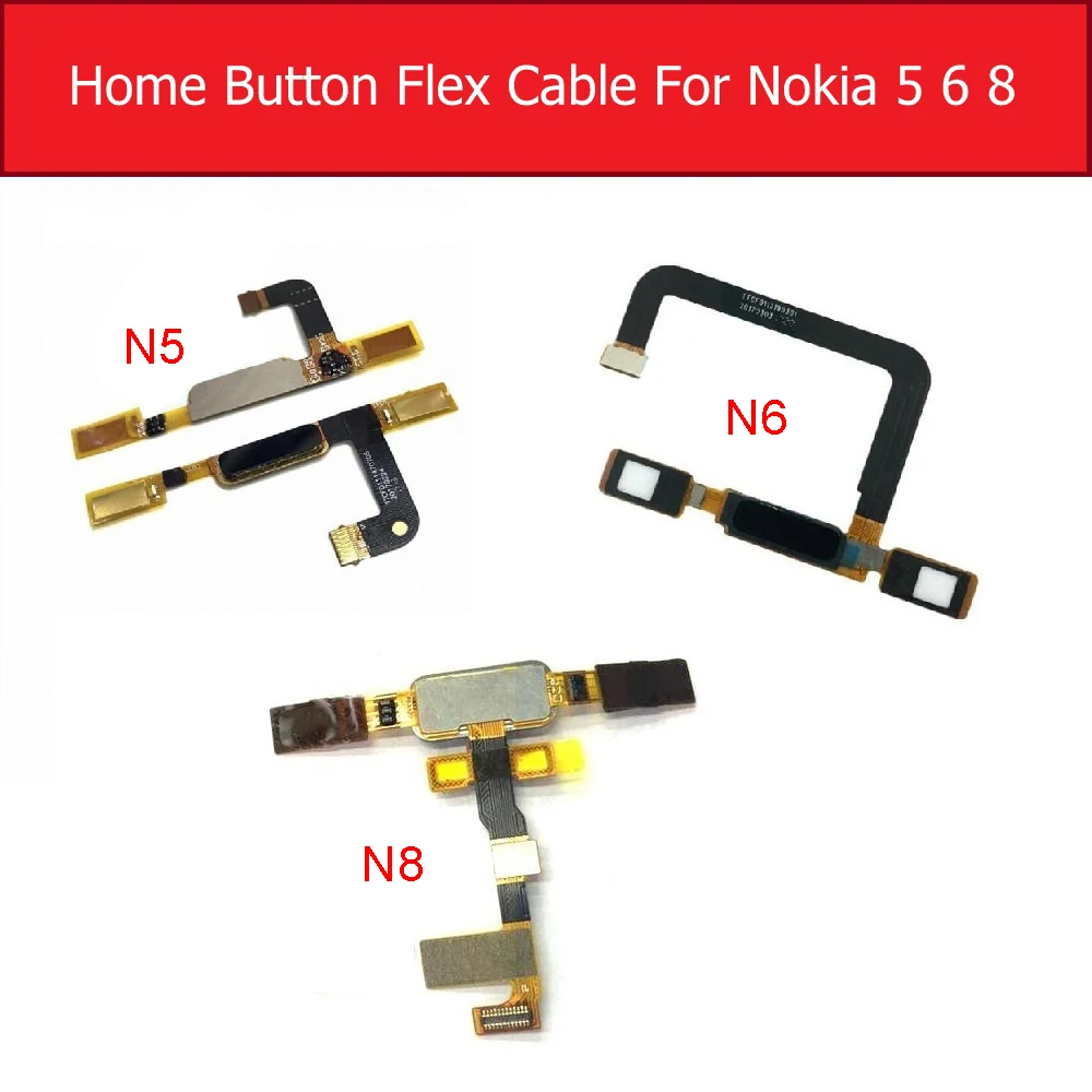 Home Button FingerPrint Flex Cable For Nokia 5 6 8 Menu Return key