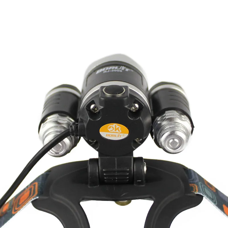 BORUIT 6000LM 3x XM-L T6 светодиодный налобный фонарь Налобный осветитель фонарик+ 2X18650+ AC/USB/автомобиль Зарядное устройство Кемпинг Рыбалка Велоспорт скалолазание